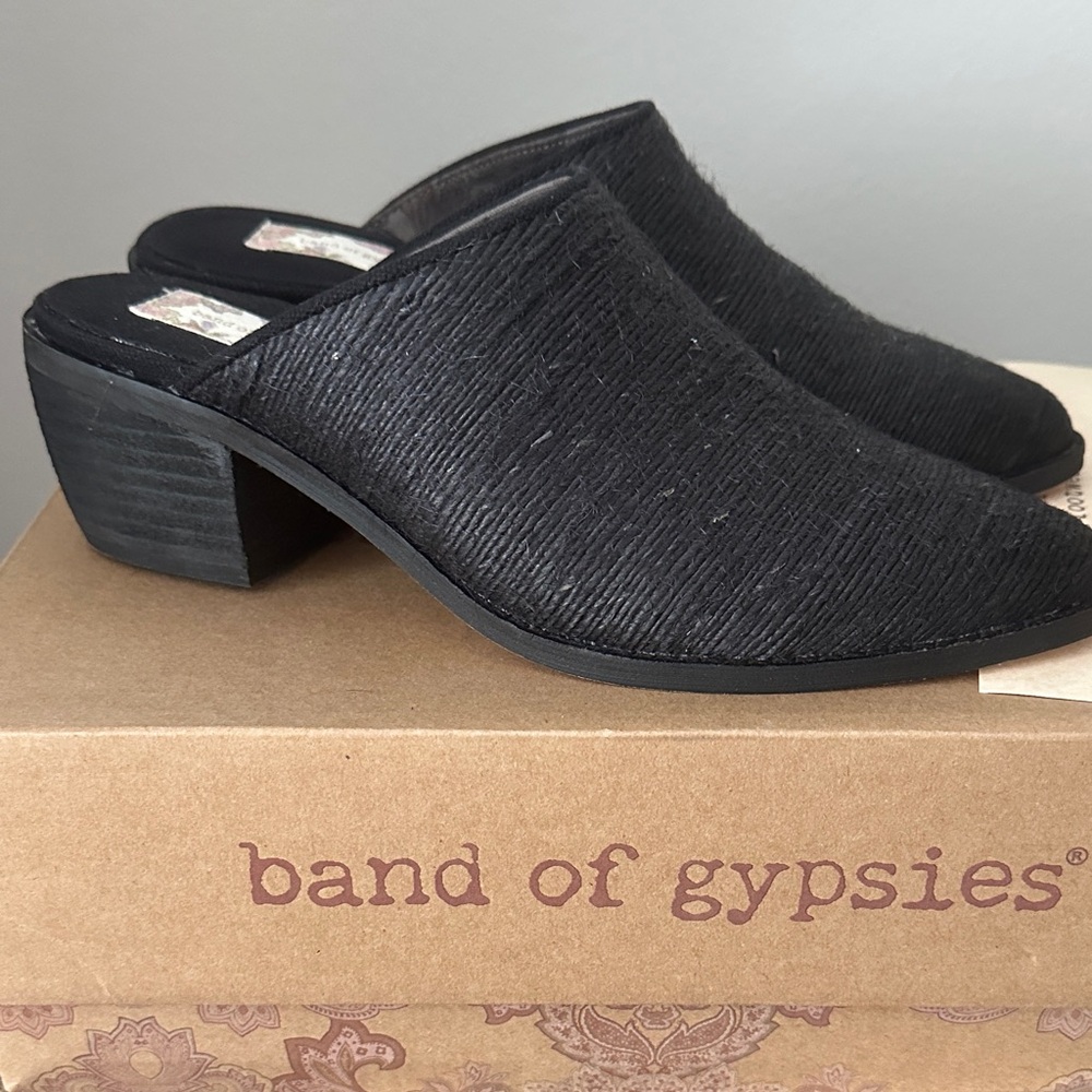 Band of Gypsies Textured Black Mules